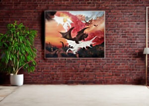 Acryl auf Leinwand - Dragonwar - Gemalt von Jennica Thiel
