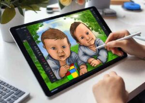 Digitale Zeichnung Zwillinge - Gezeichnet von Jennica Thiel