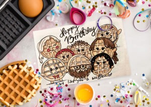 Geburtagskarte - waffles - Gezeichnet und Entworfen von Jennica Thiel